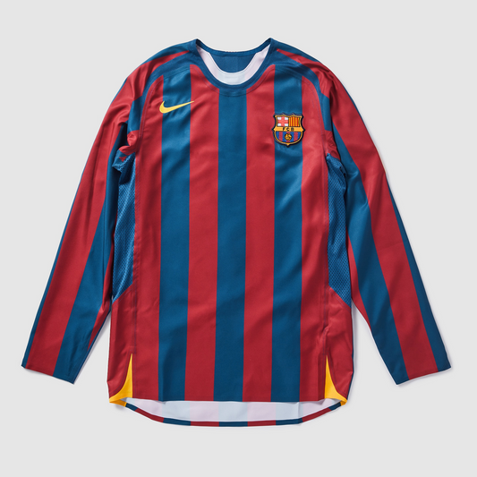 Maglia Retro Barcellona Home 2005/06 Maniche Lunghe