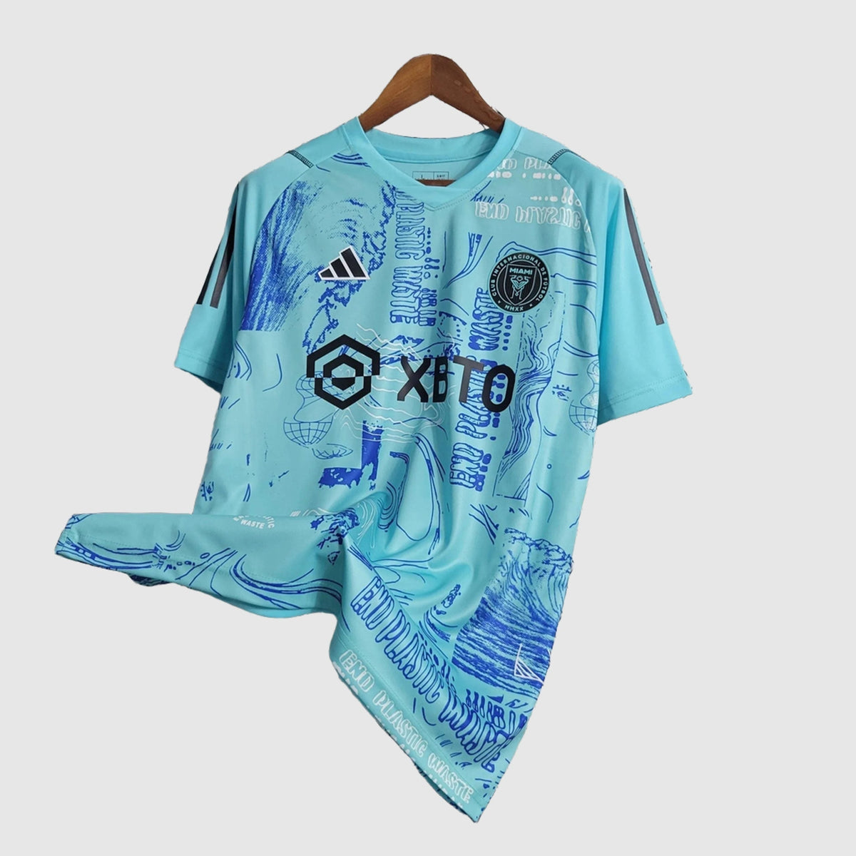 Camisola Inter Miami Treino 23/24 - Azul Celeste Estampa Esboço