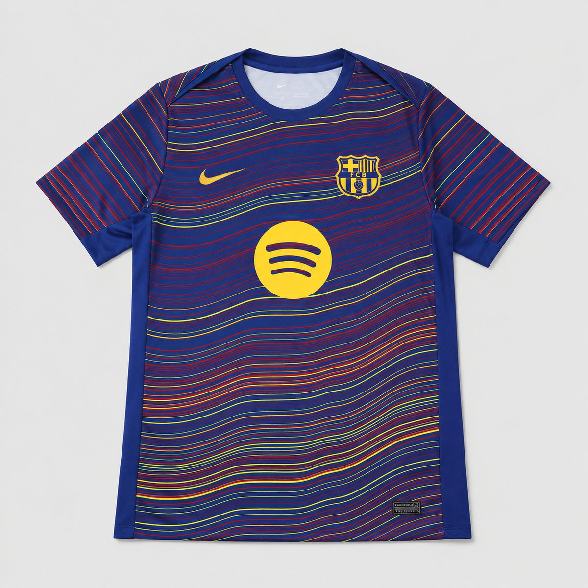 Camisa Pré-Jogo Barcelona III 25/26 - Colorida Listras Onduladas