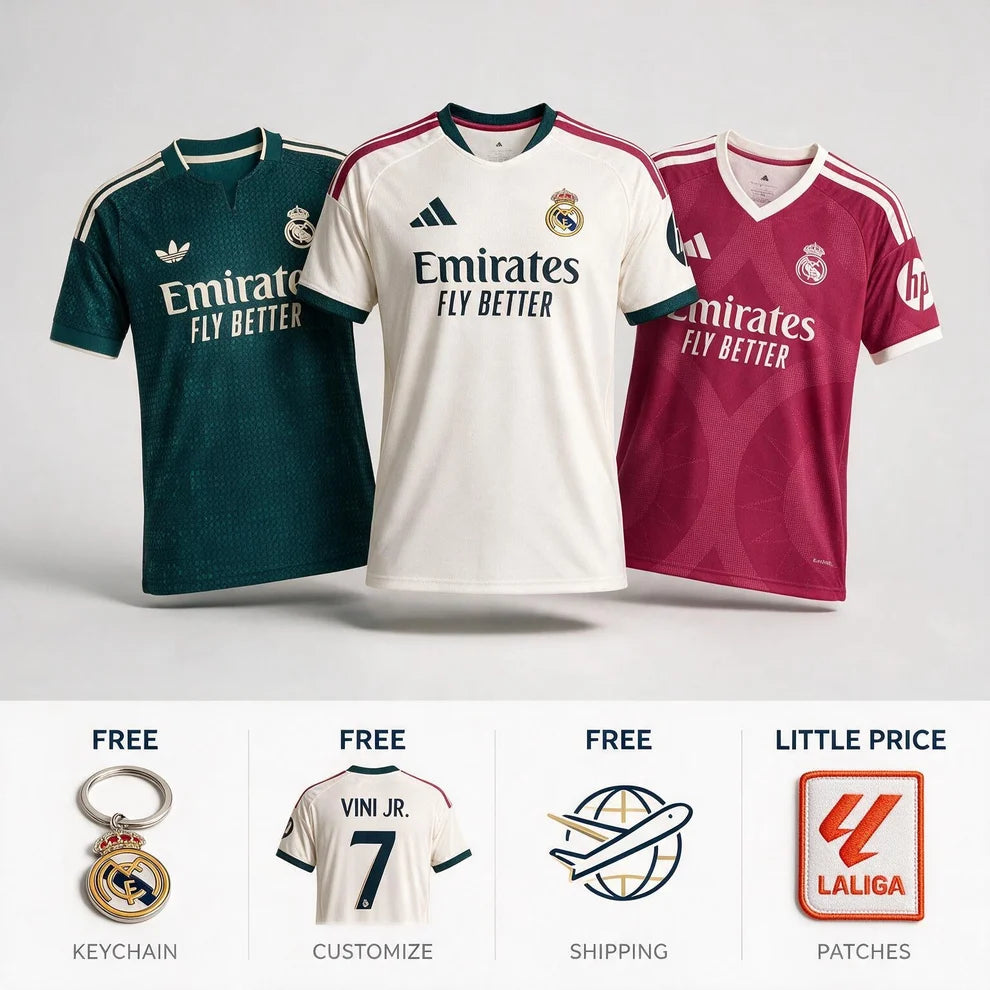 Pack Real Madrid 26/27 (Principal + Alternativa + Terceiro)