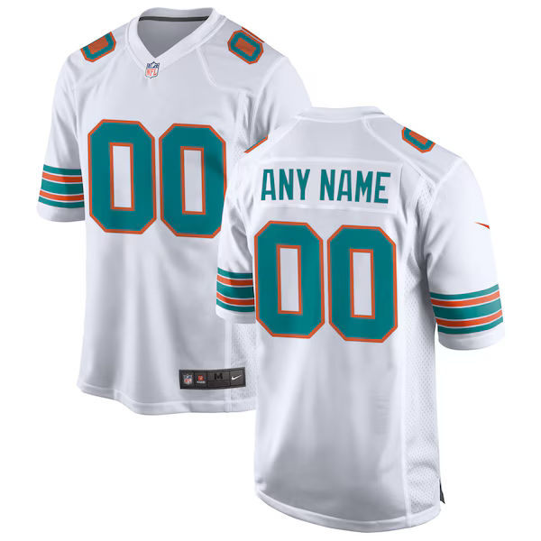 Miami Dolphins Alternate Custom Game Jersey White