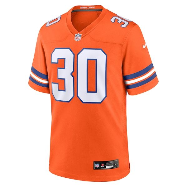 Denver Broncos Terrell Davis Mile High Collection 1977 Throwback Retired Player Game Jersey Orange - photo 3